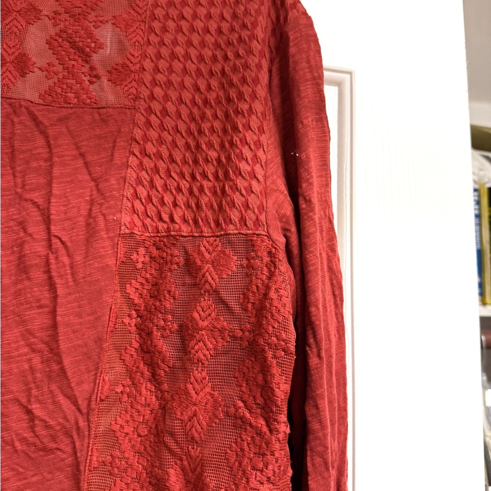 Meadow Rue Textured Rust Cardigan - Picture 8 of 10